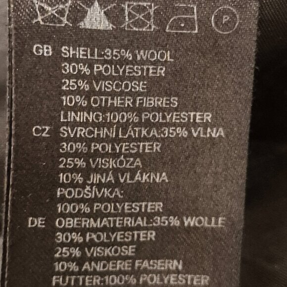 Men's H&M Black Wool Blend Military Jacket Size 38R - Picture 7 of 7